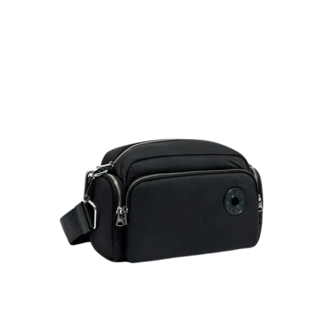 Bimba Y Lola Crossbody Bag Medium Anthracite Nylon Pocket New