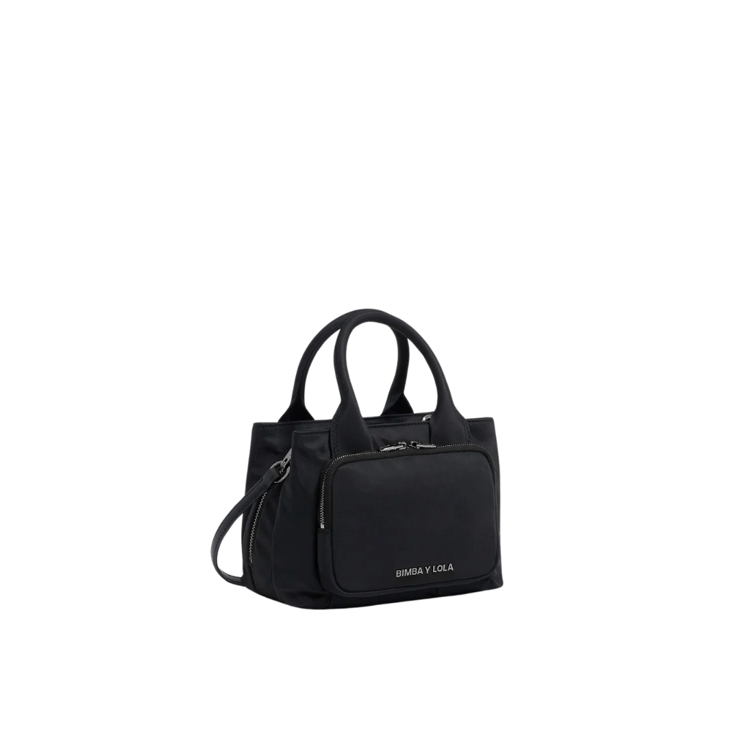 Bimba Y Lola Small Black Nylon Pocket Handbag NEW