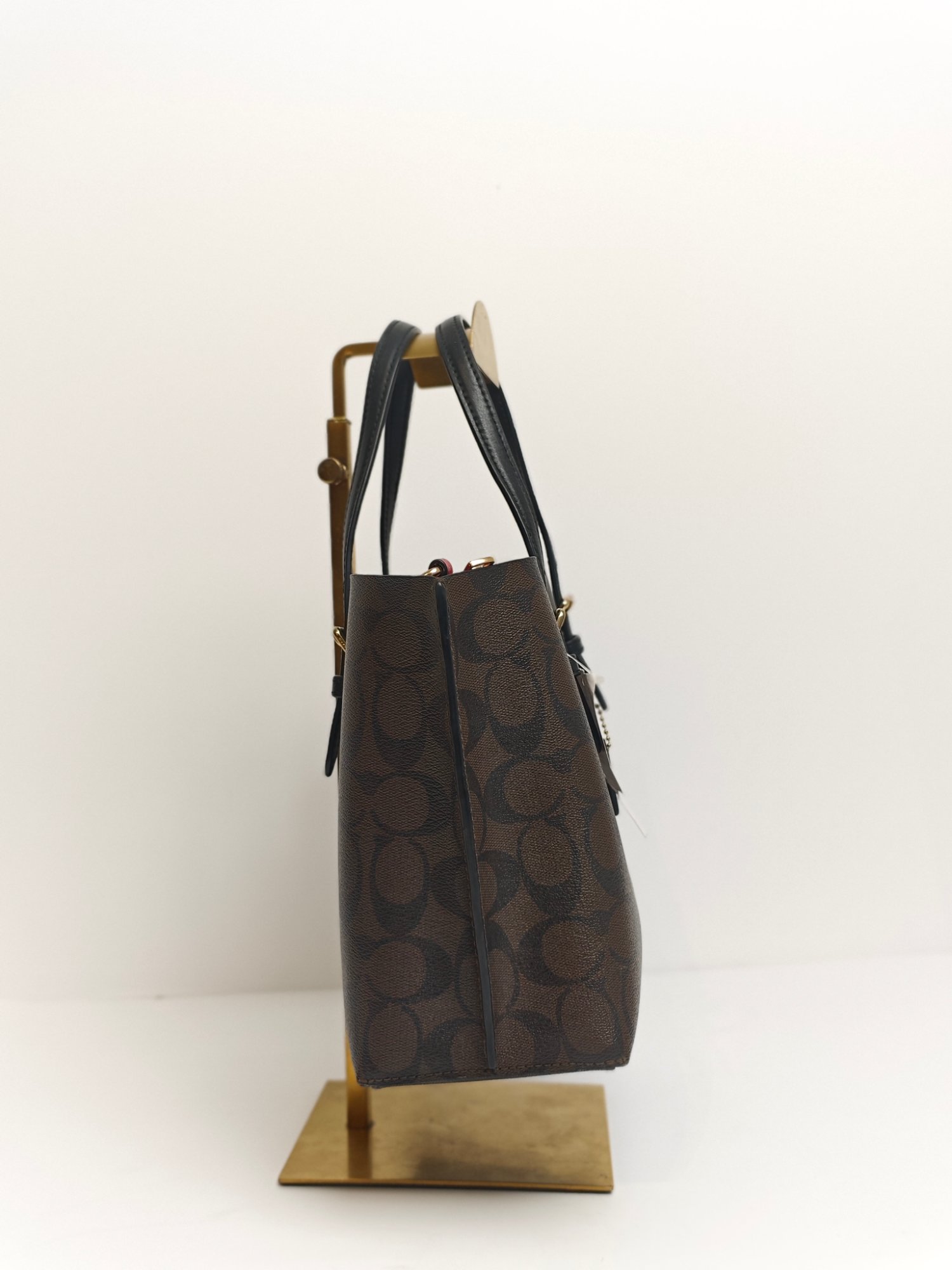 TJCCH-63441 Coach Mollie 25 Tote Bag In Signature Canvas Brown Black PRELOVED NETT