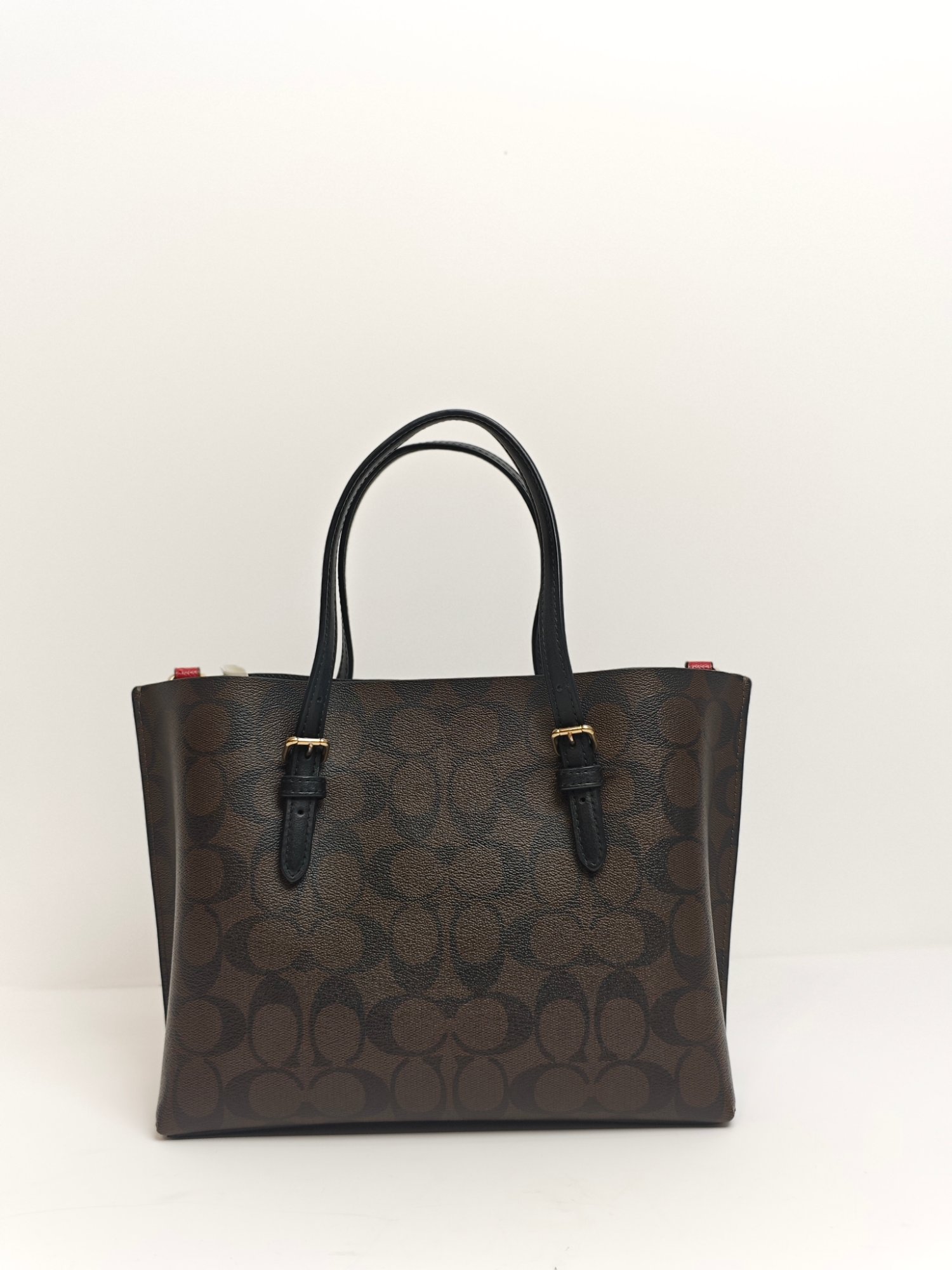 TJCCH-63441 Coach Mollie 25 Tote Bag In Signature Canvas Brown Black PRELOVED NETT