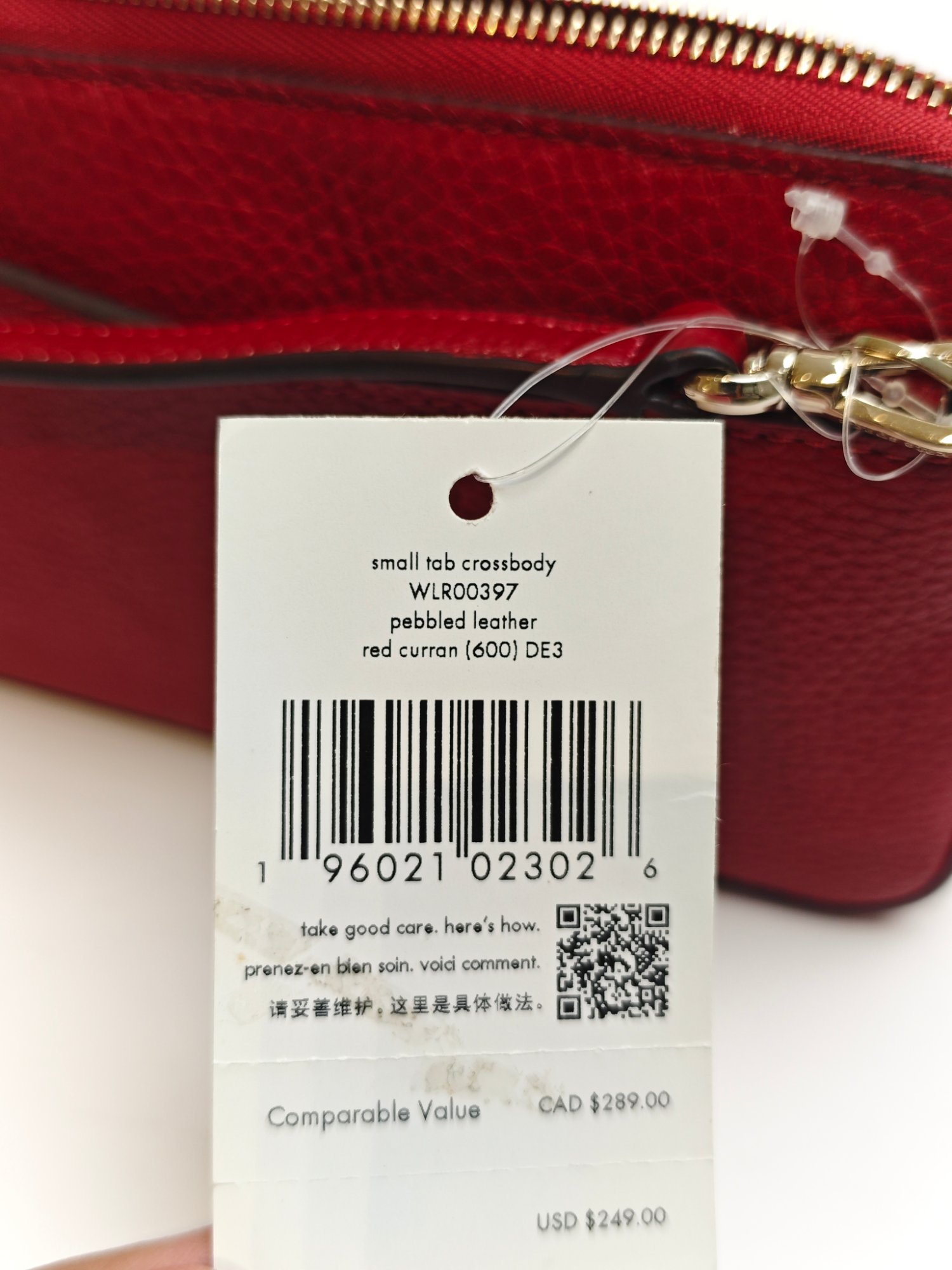 TJKS-63432 Kate Spade Leila Small Tab Crossbody Bag Red Curran NEW NETT