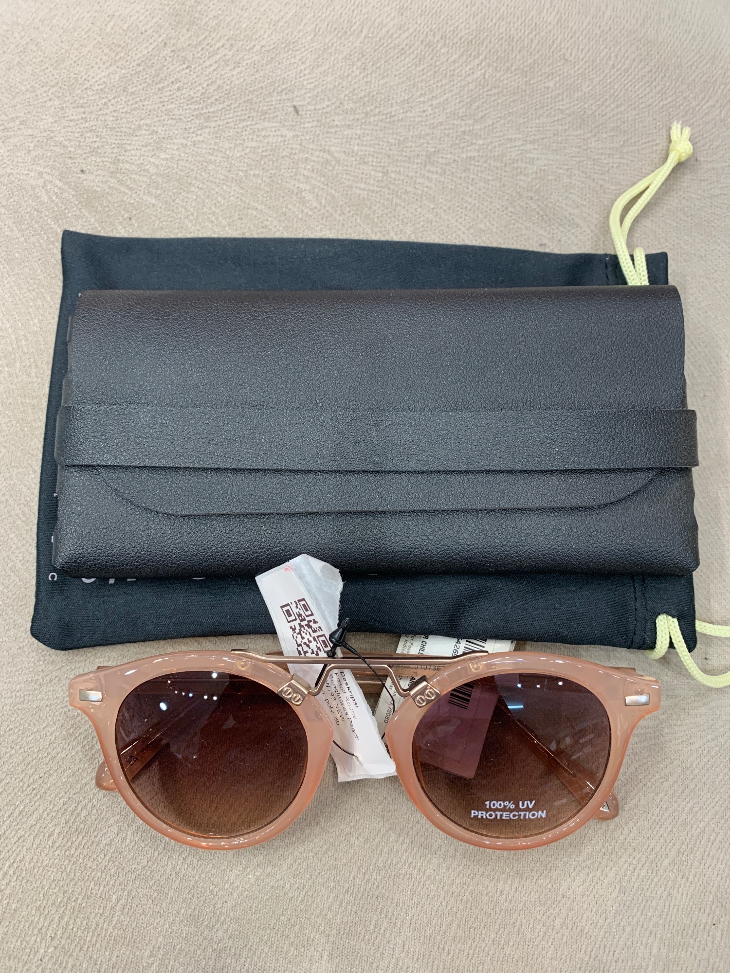 AFSL-52222 Fossil Sunglasses Round Peach FW193 NETT New