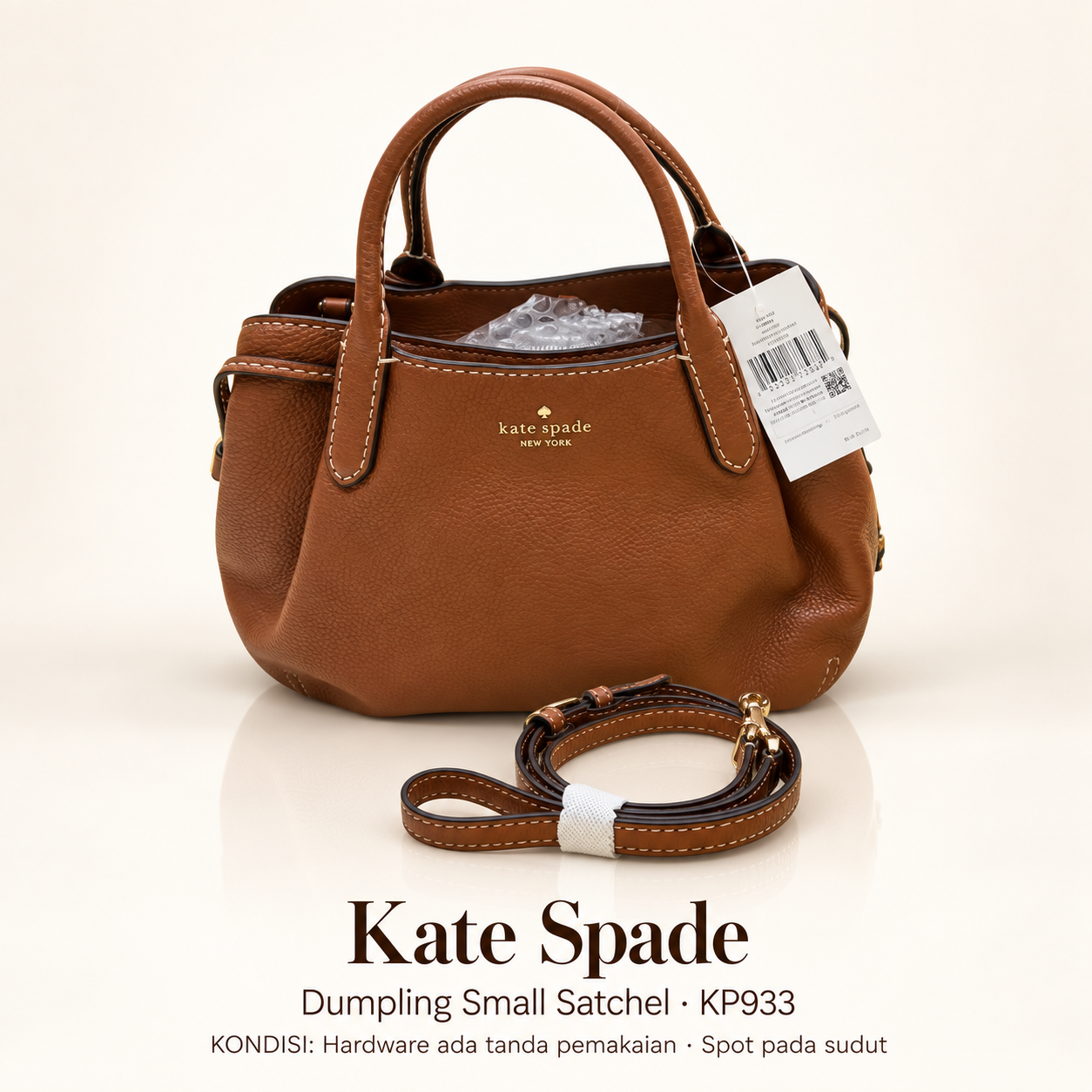 TJKS-63321 Kate Spade Dumpling Small Satchel Bag Warm Ginger PRELOVED NETT