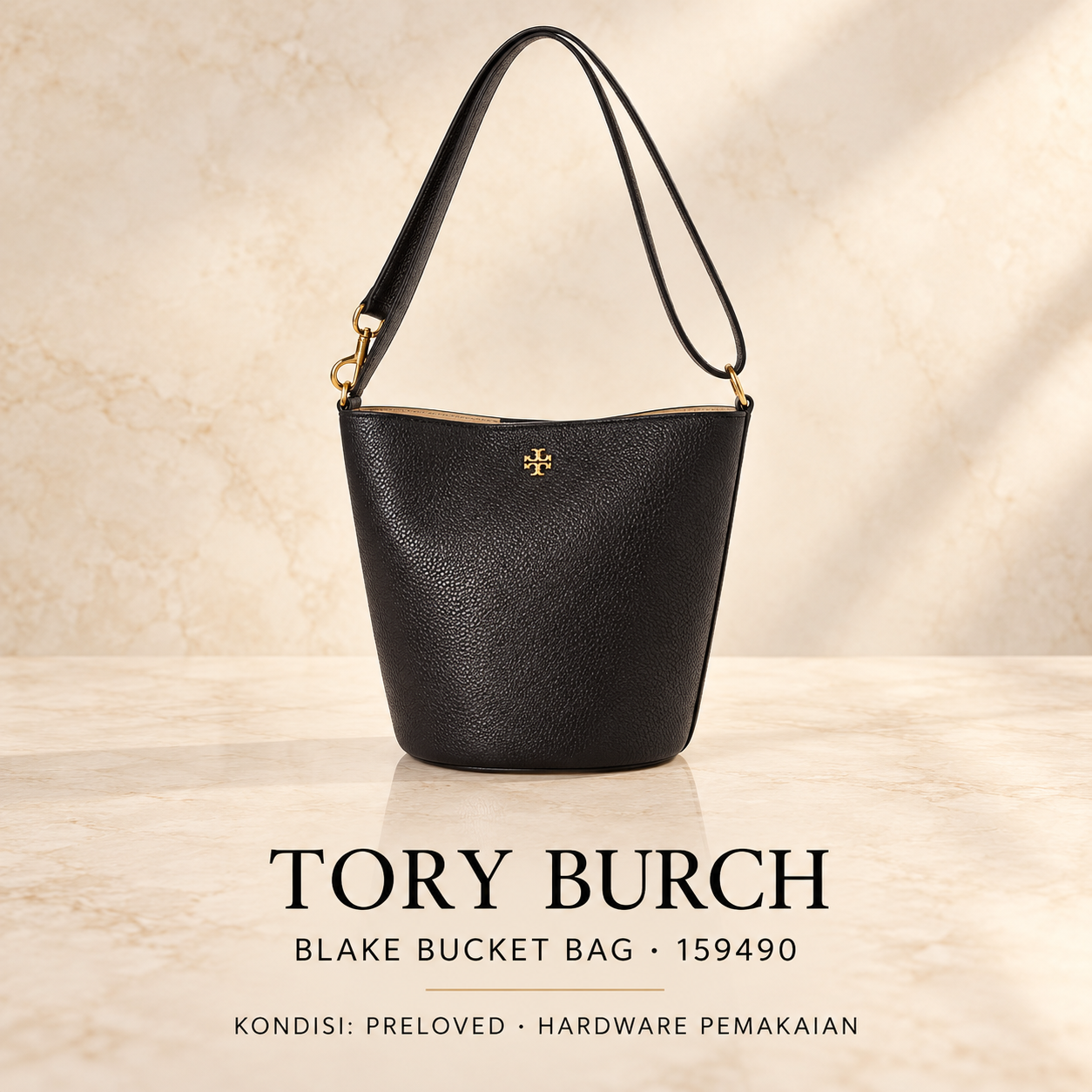 Tory Burch Blake Bucket Bag Black PRELOVED