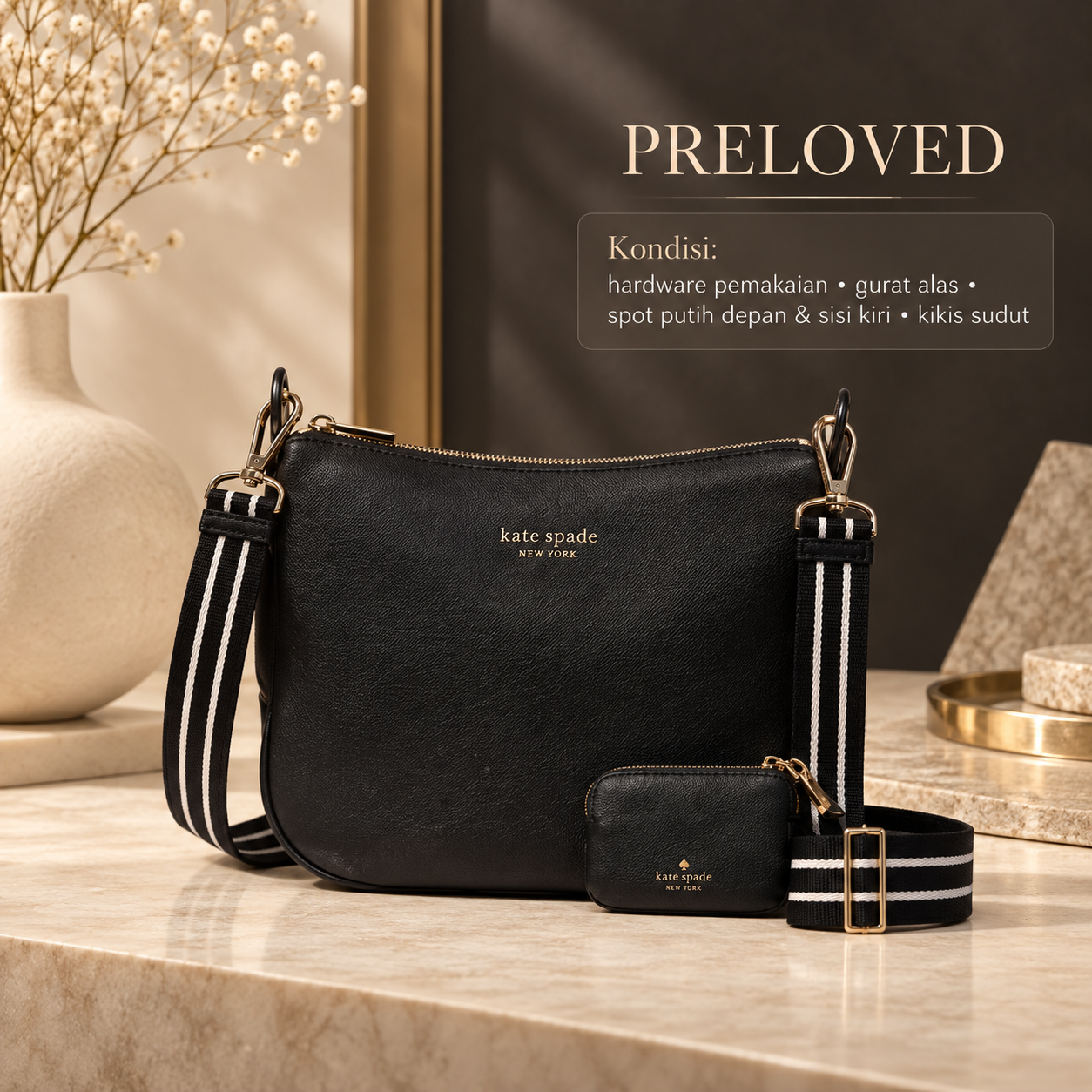 Kate Spade Rossie Crossbody Bag Black PRELOVED