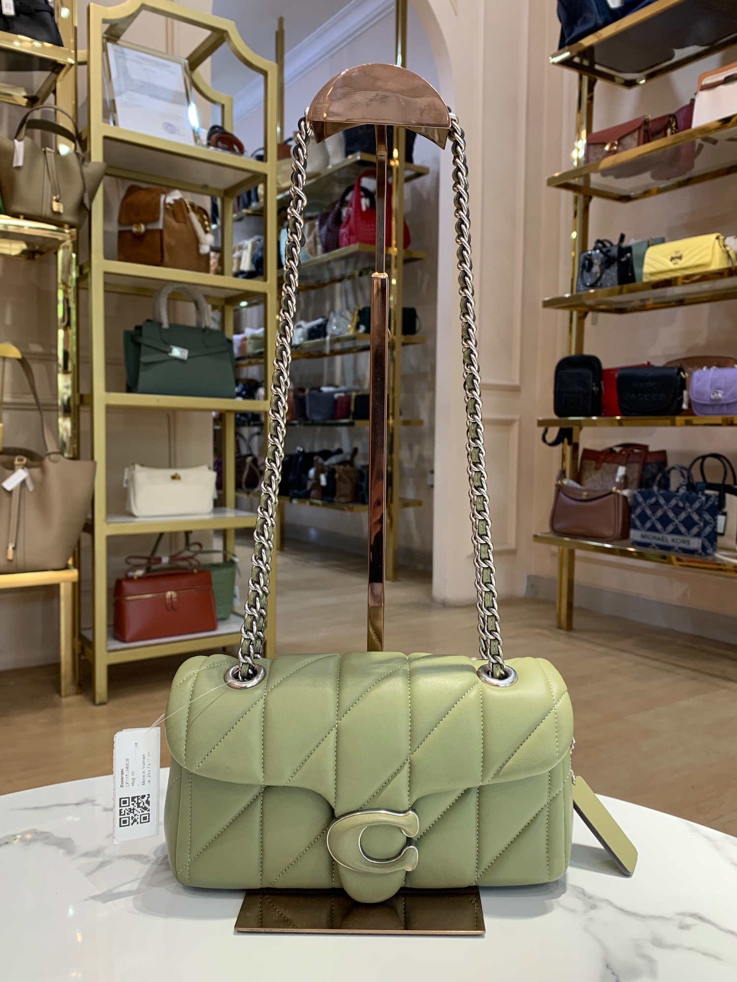 TJCCH-63342 Coach Tabby Shoulder Bag 20 Quilted Moss NBU NETT