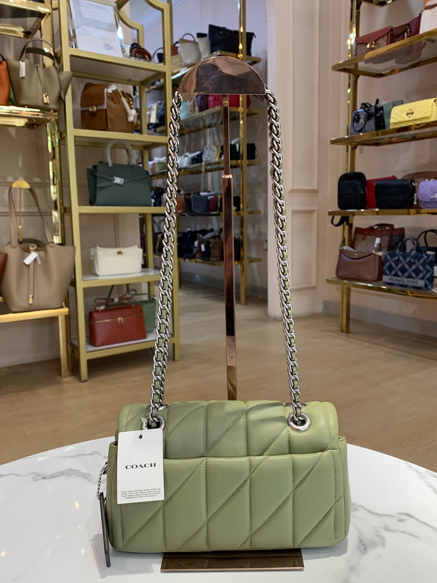 TJCCH-63342 Coach Tabby Shoulder Bag 20 Quilted Moss NBU NETT