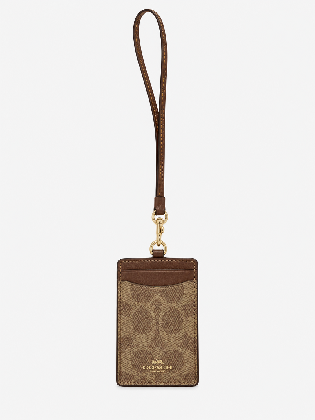 ACCH-62902 Coach Lanyard ID Signature Canvas Tan Brown NETT NEW