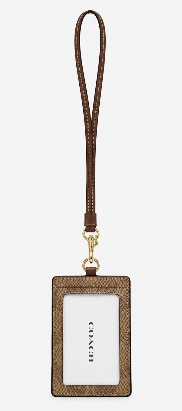 ACCH-62902 Coach Lanyard ID Signature Canvas Tan Brown NETT NEW