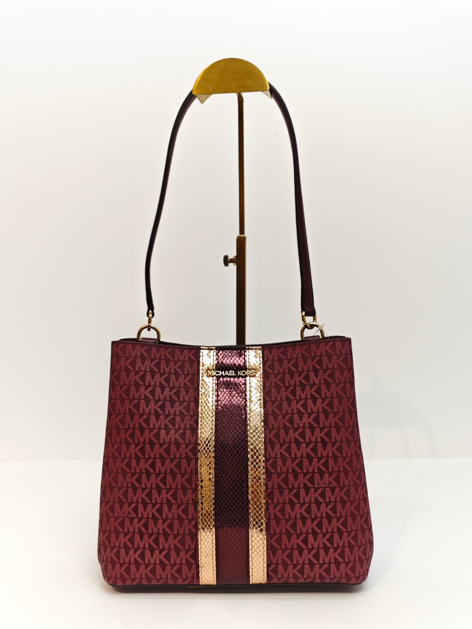 TJMK-63264 Michael Kors Pratt Medium Bucket Shoulder Bag Oxblood NBU