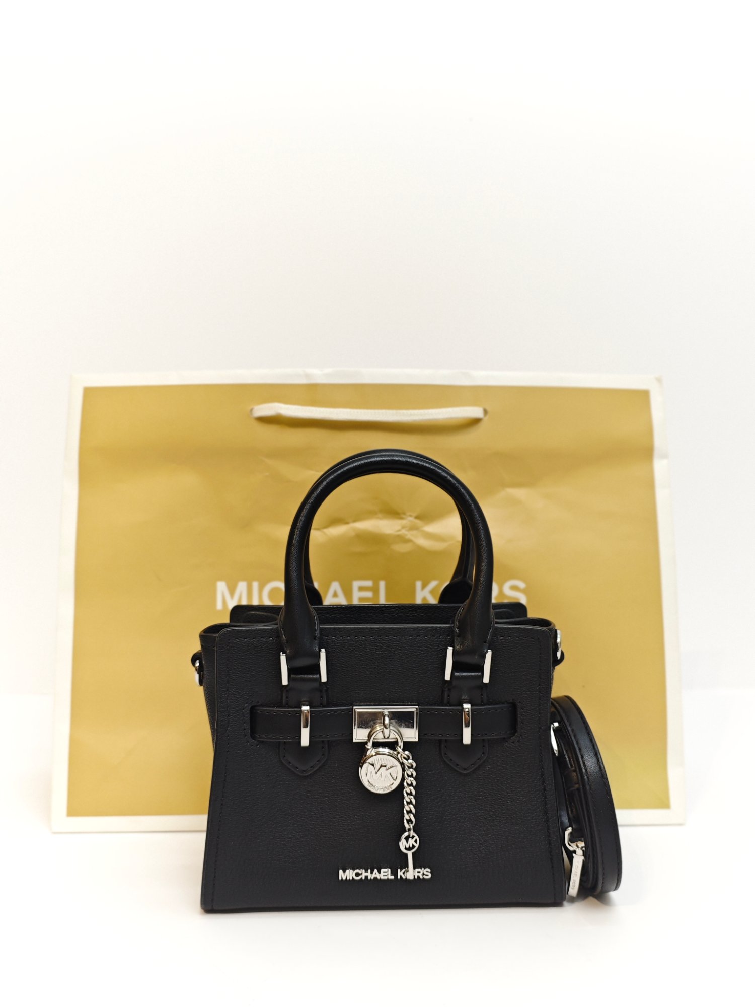 TJMK-63465 Michael Kors Hamilton Mini Tote Crossbody Bag Black PRELOVED