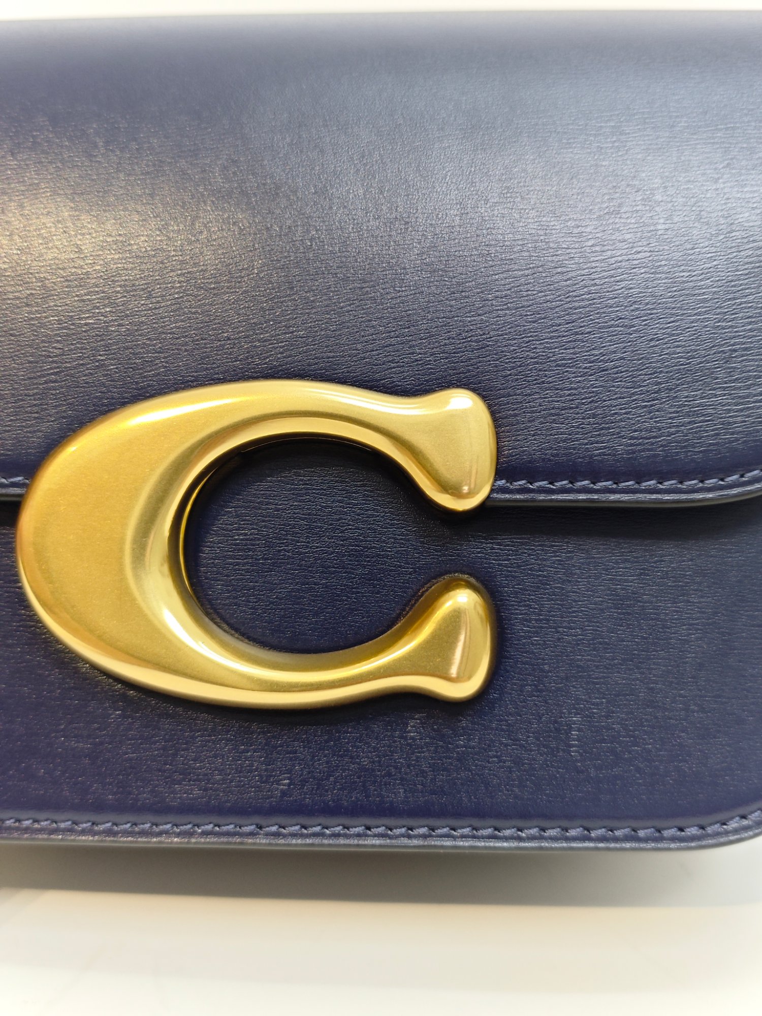 TJCCH-63460 Coach Idol Bag With Snake Skin Details Navy Blue NEW