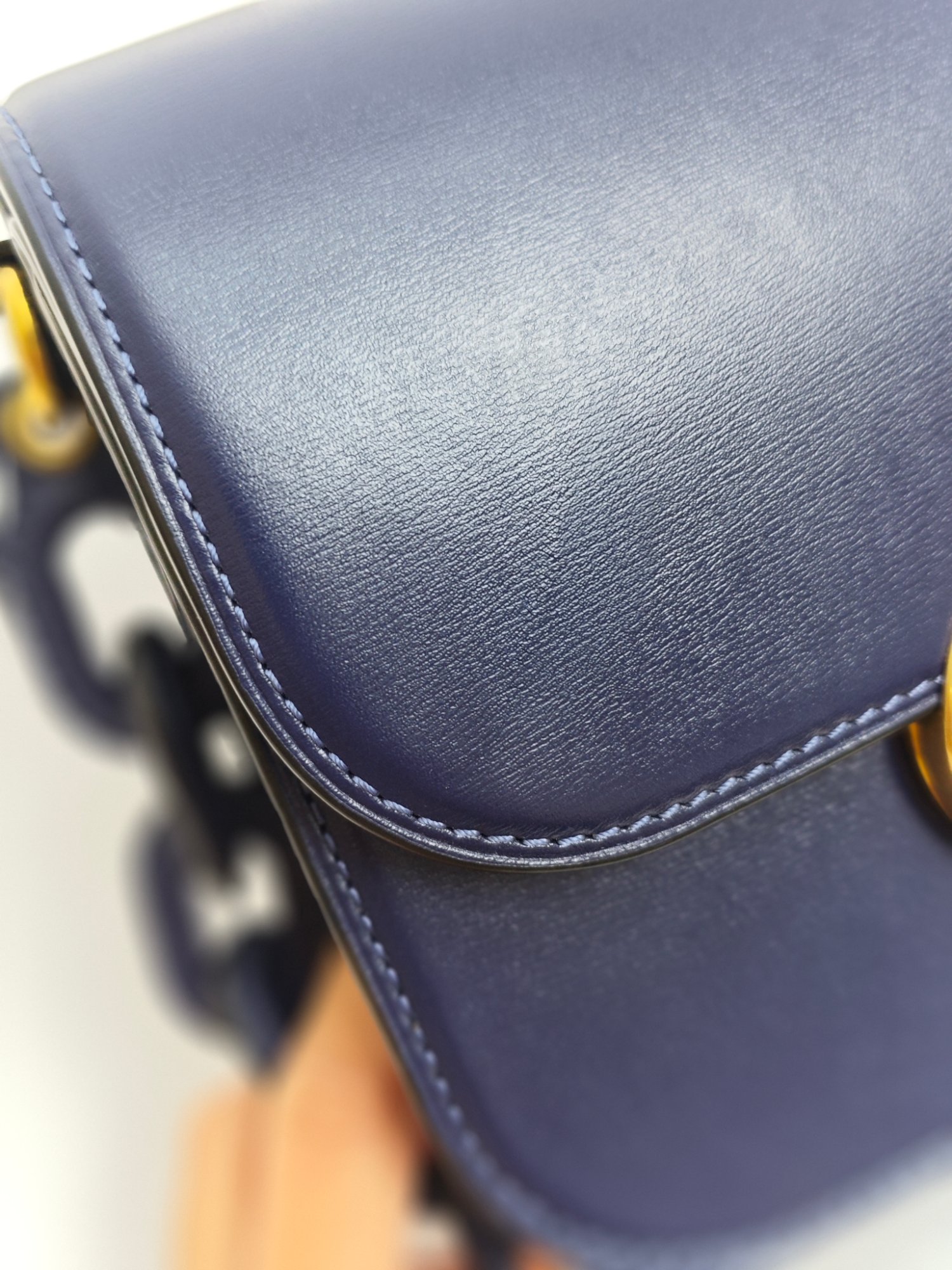 TJCCH-63460 Coach Idol Bag With Snake Skin Details Navy Blue NEW