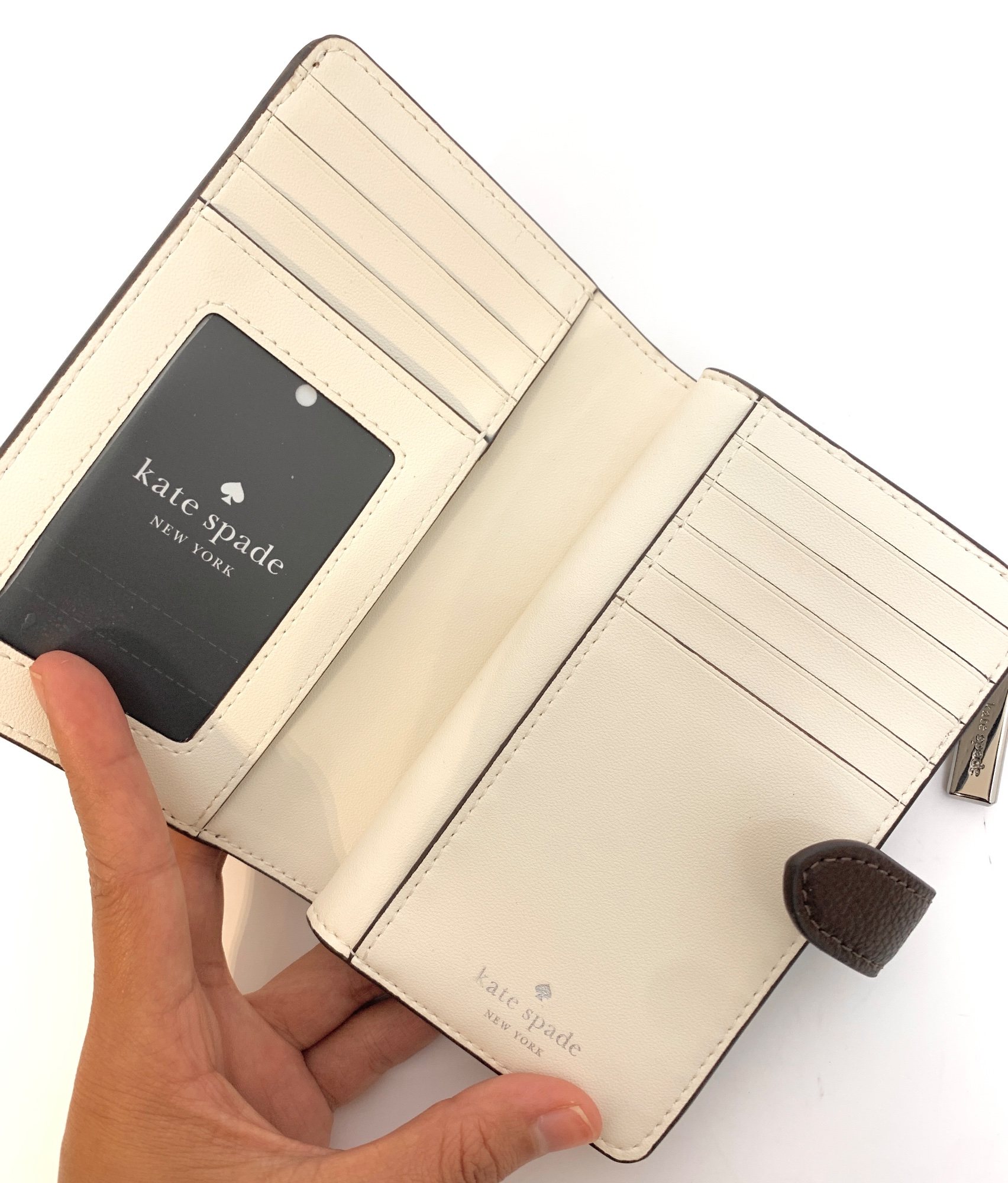 WLOKS-63505 Kate Spade Medium Bifold Wallet Hot Fudge NEW