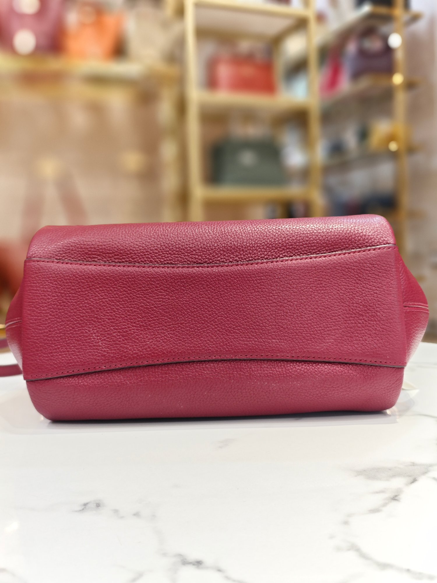 TJCCH-63475 Coach Elise Satchel Bag Black Cherry PRELOVED