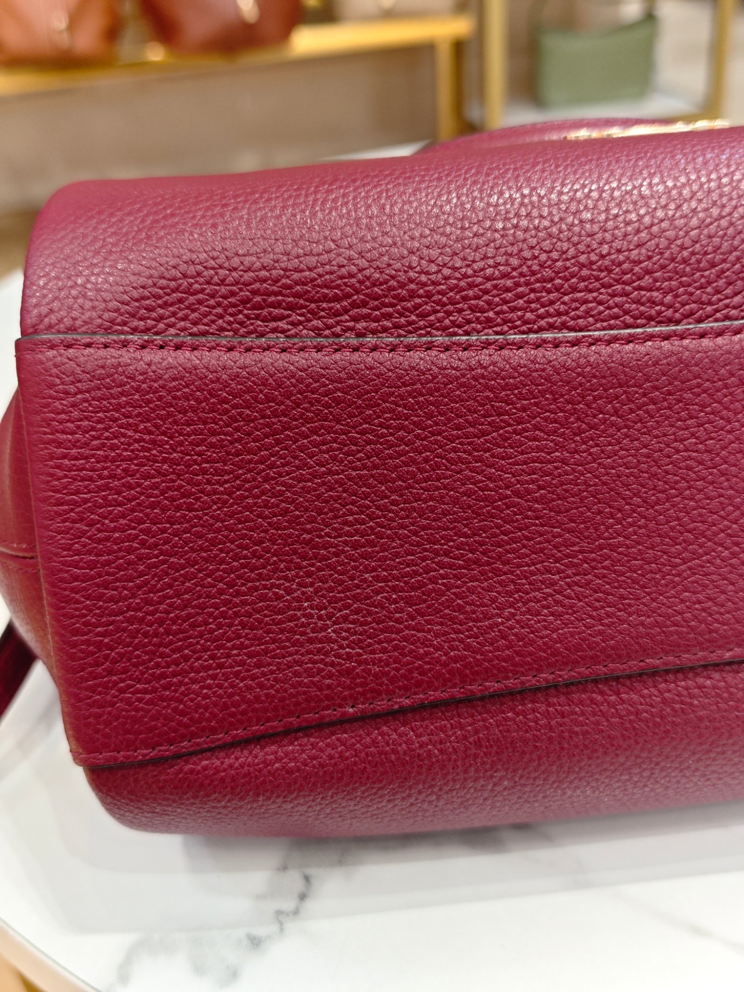 TJCCH-63475 Coach Elise Satchel Bag Black Cherry PRELOVED