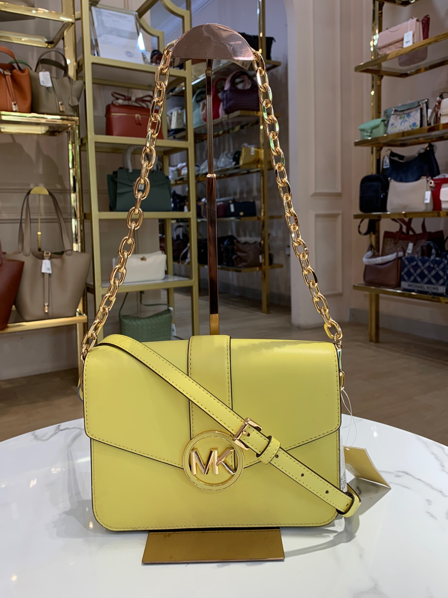 TJMK-63114 Michael Kors Carmen Medium Shoulder Bag Sunshine PRELOVED NETT