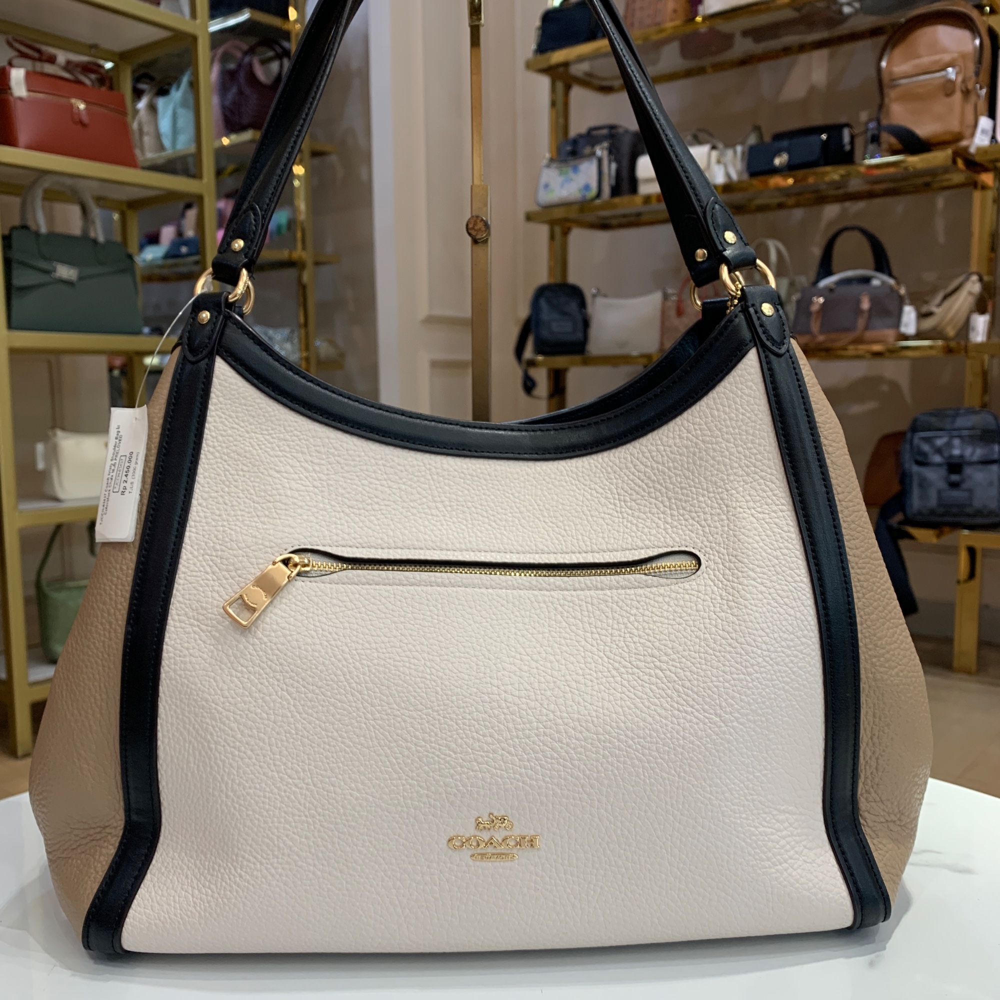 TJCCH-63437 Coach kristy Shoulder Bag In Colorblock Chalk Multi PRELOVED NETT