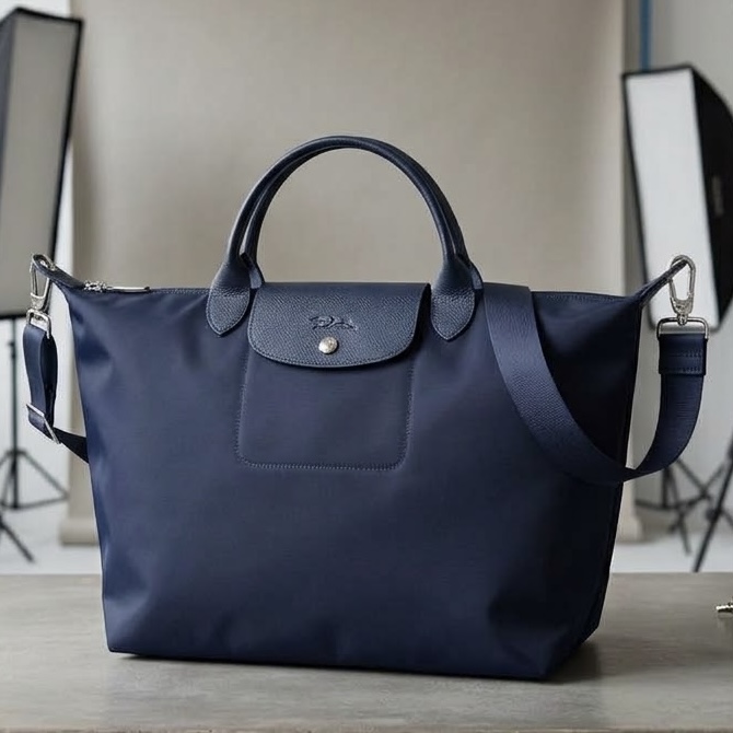 Longchamp Le Pliage Neo Medium With Long Strap Marine NEW