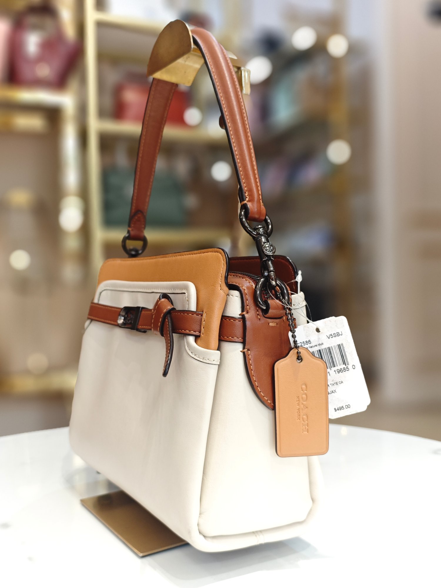 TJCCH-63335 Coach Tate Carryall In Colorblock Chalk Natural Multi PRELOVED NETT