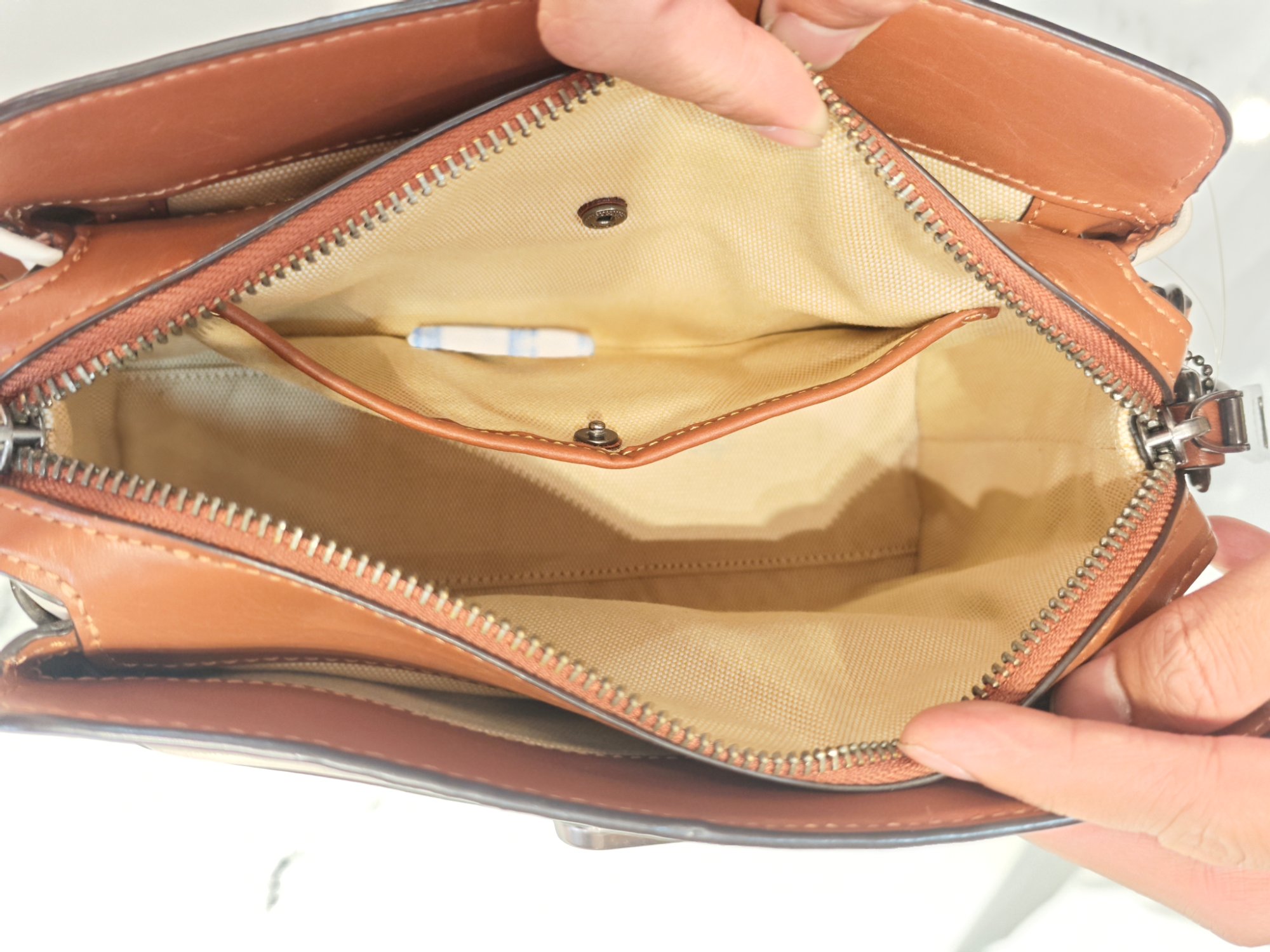 TJCCH-63335 Coach Tate Carryall In Colorblock Chalk Natural Multi PRELOVED NETT