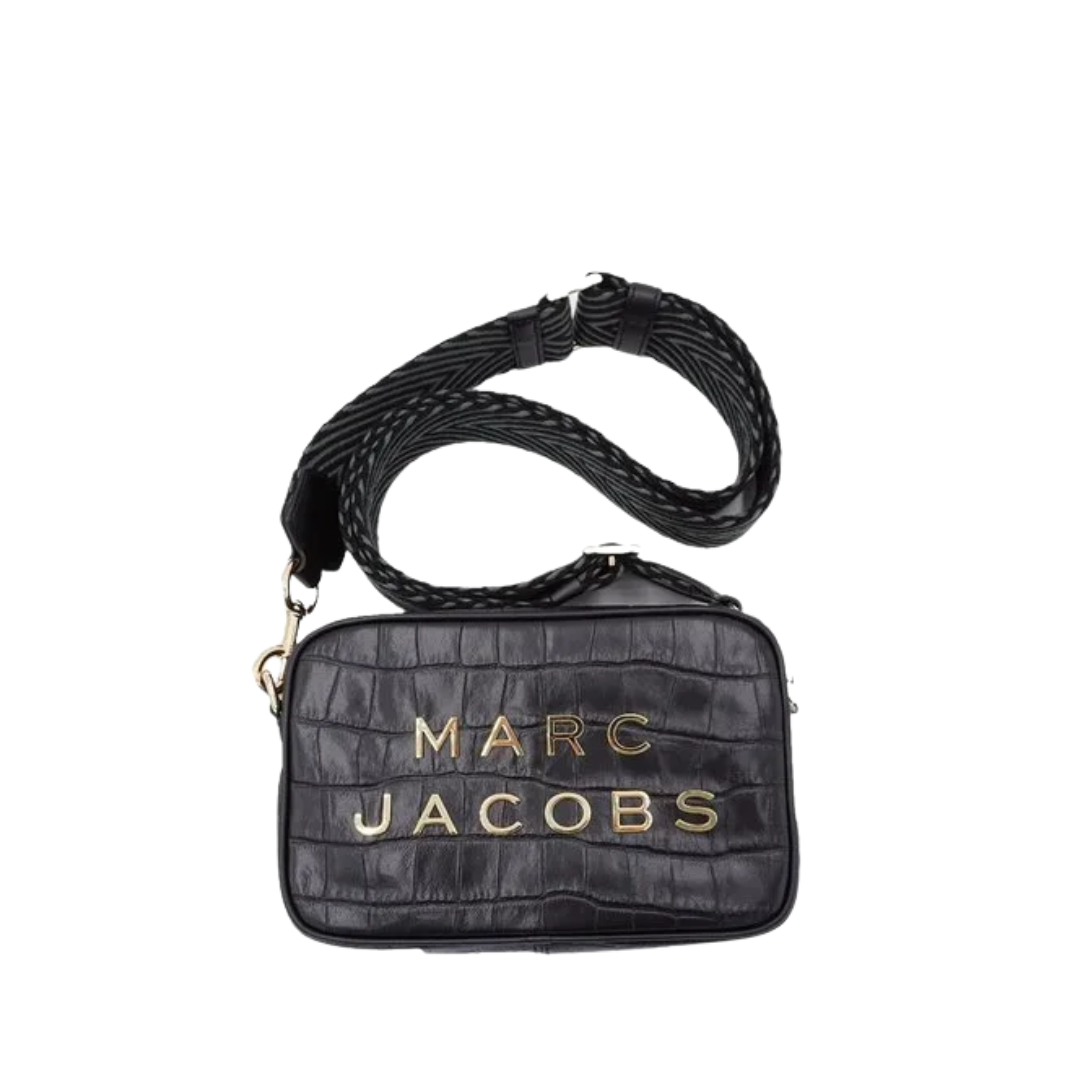 Marc Jacobs Camera Flash Print Syrah Croco Crossbody Black New Image