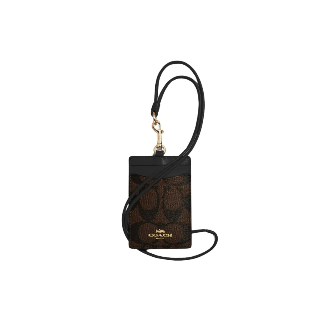 Coach Lanyard ID Pvc Sign Brown Black New