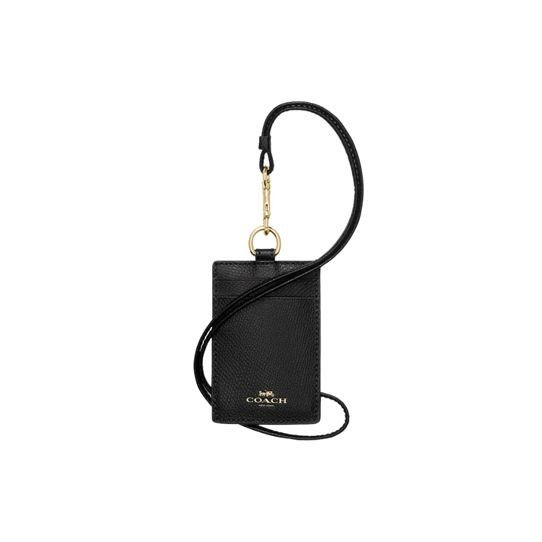 Coach Lanyard ID Pvc Black New