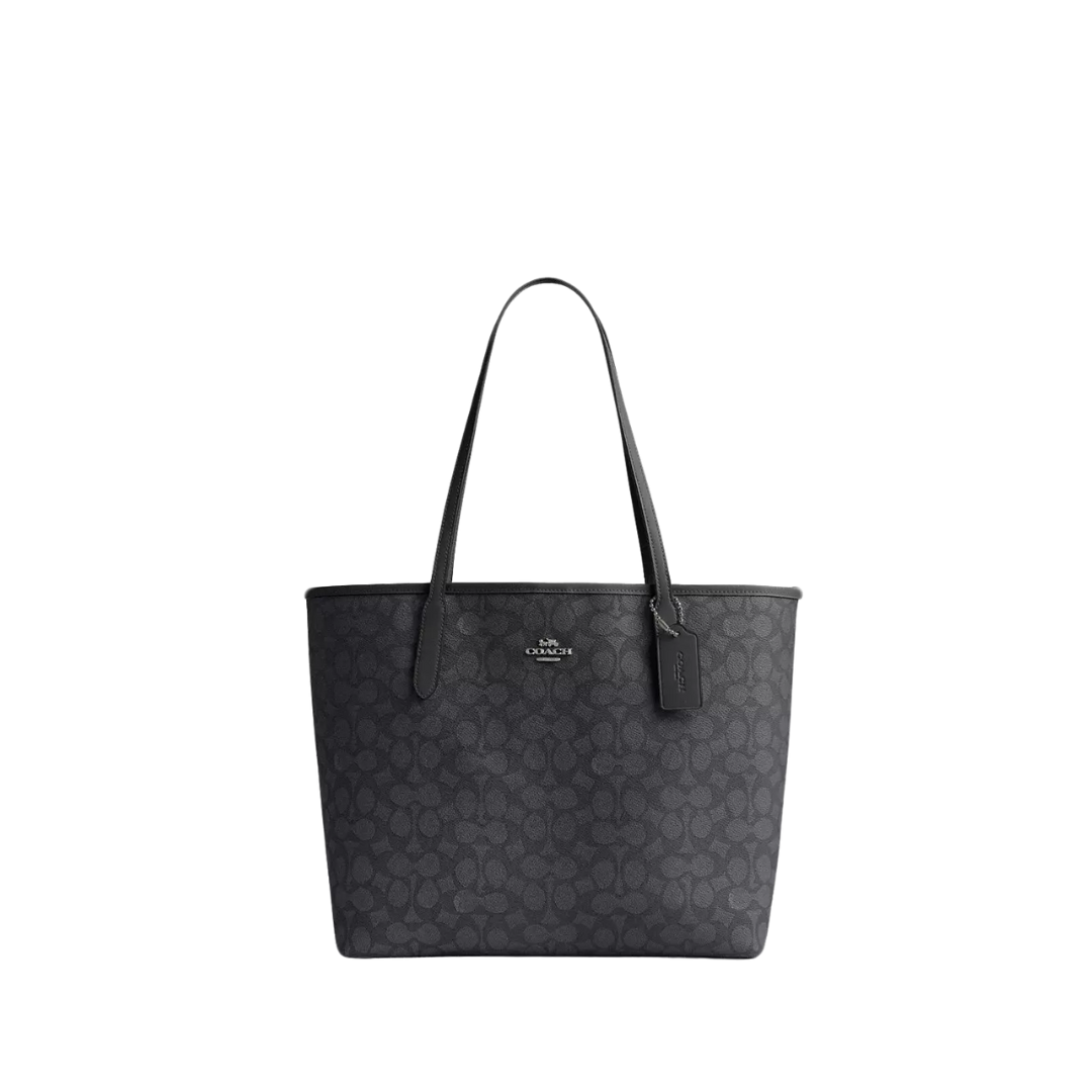 Coach City Tote Charcoal Black New Image
