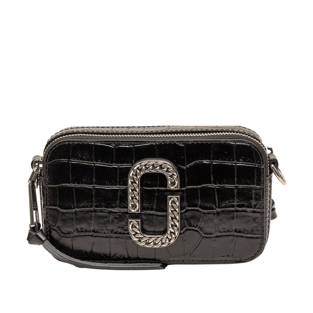 Marc Jacobs Snapshot Croco Embossed Camera Bag Black New Image