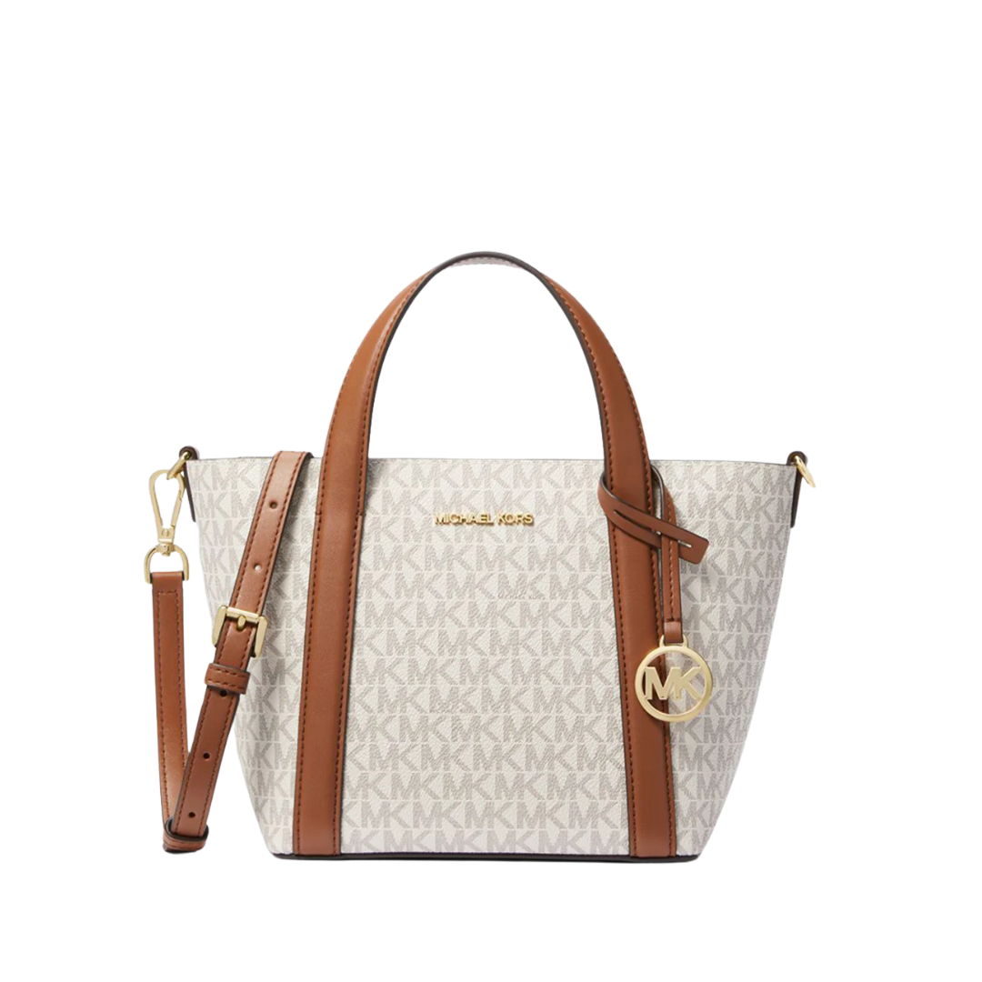 Michael Kors Pratt Small Tote Messenger Vanilla New Image