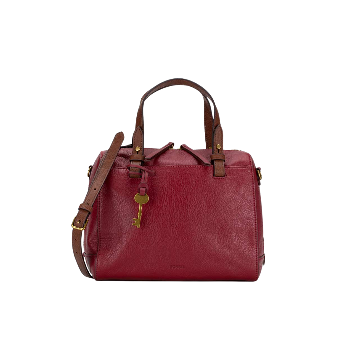 Fossil Rachel Satchel Red Velvet New Image