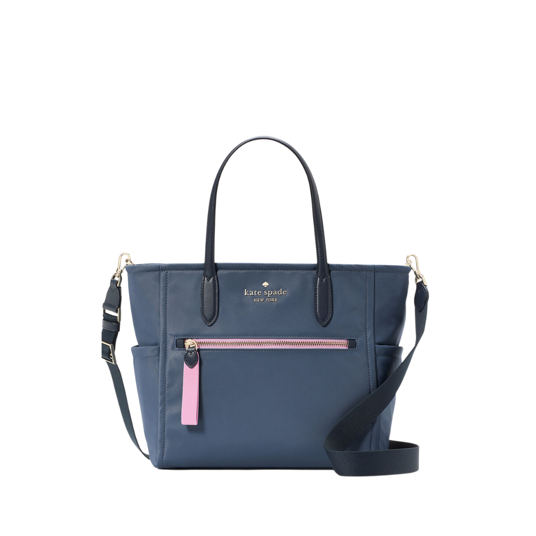 Kate Spade Chelsea Nylon Medium Satchel Bluestone NEW Image