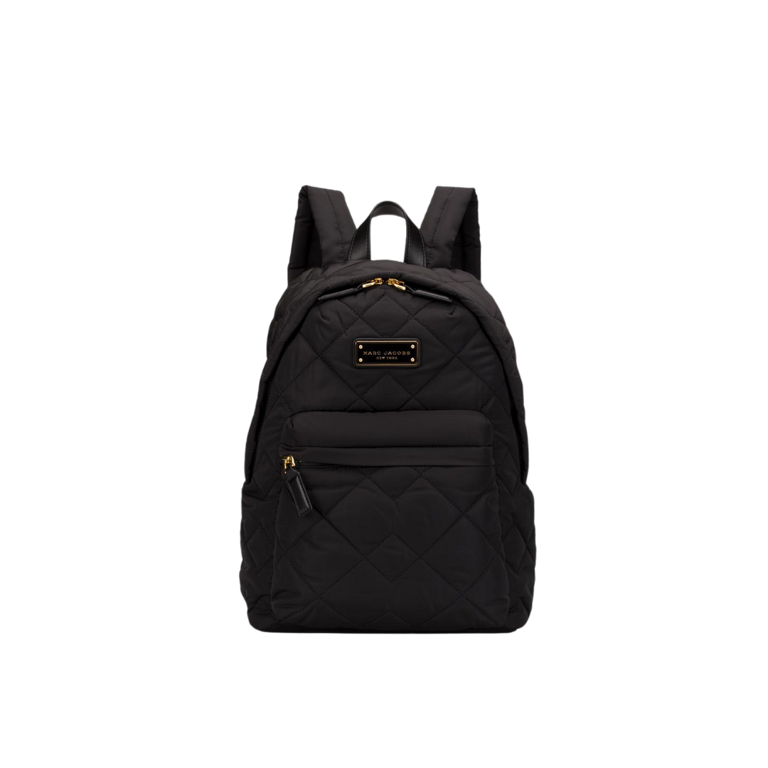 Marc Jacobs Quilted Nylon Backpack Bag Black NEW Image